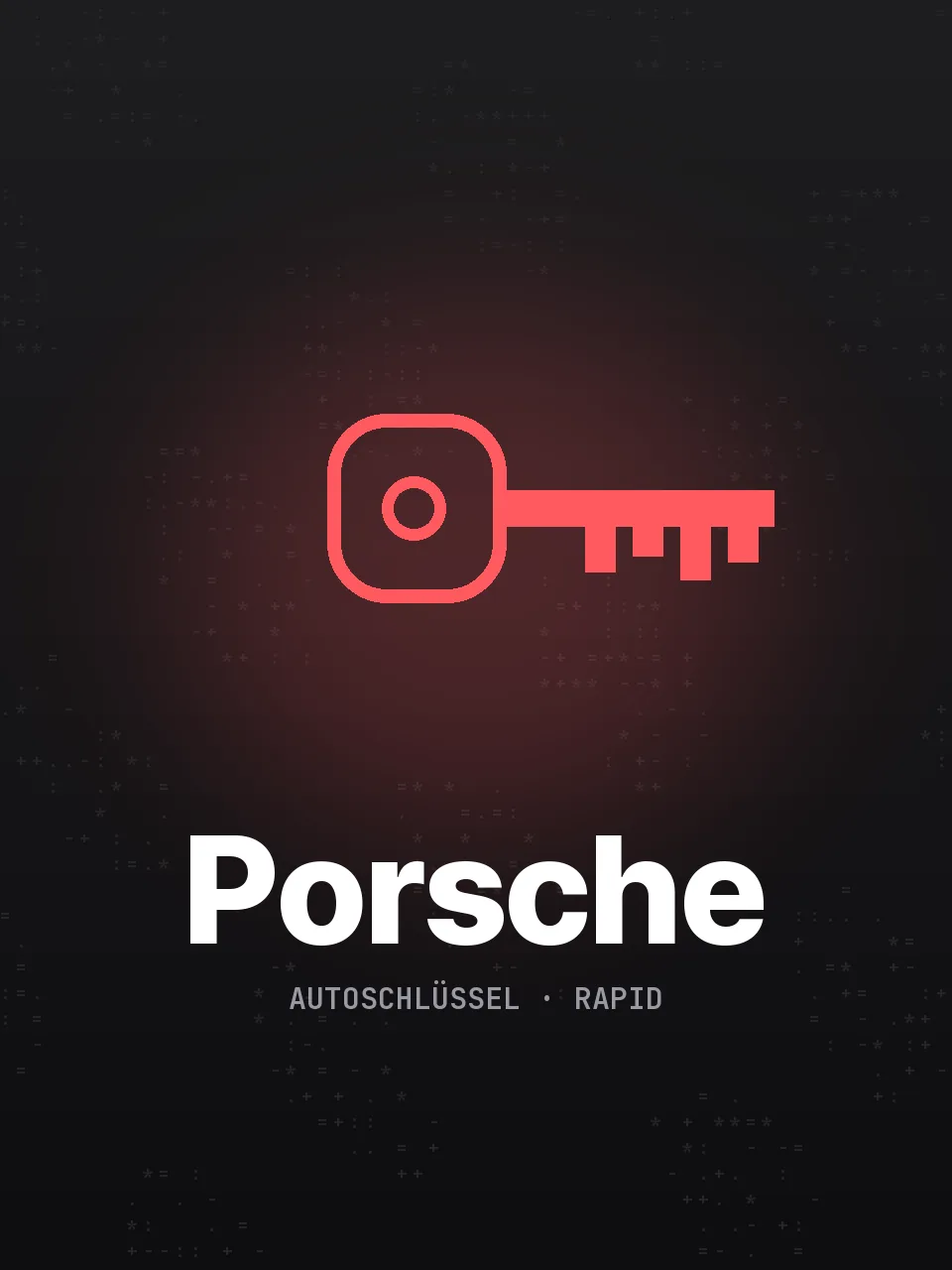 Markenkachel Porsche, Autoschlüssel bei Rapid