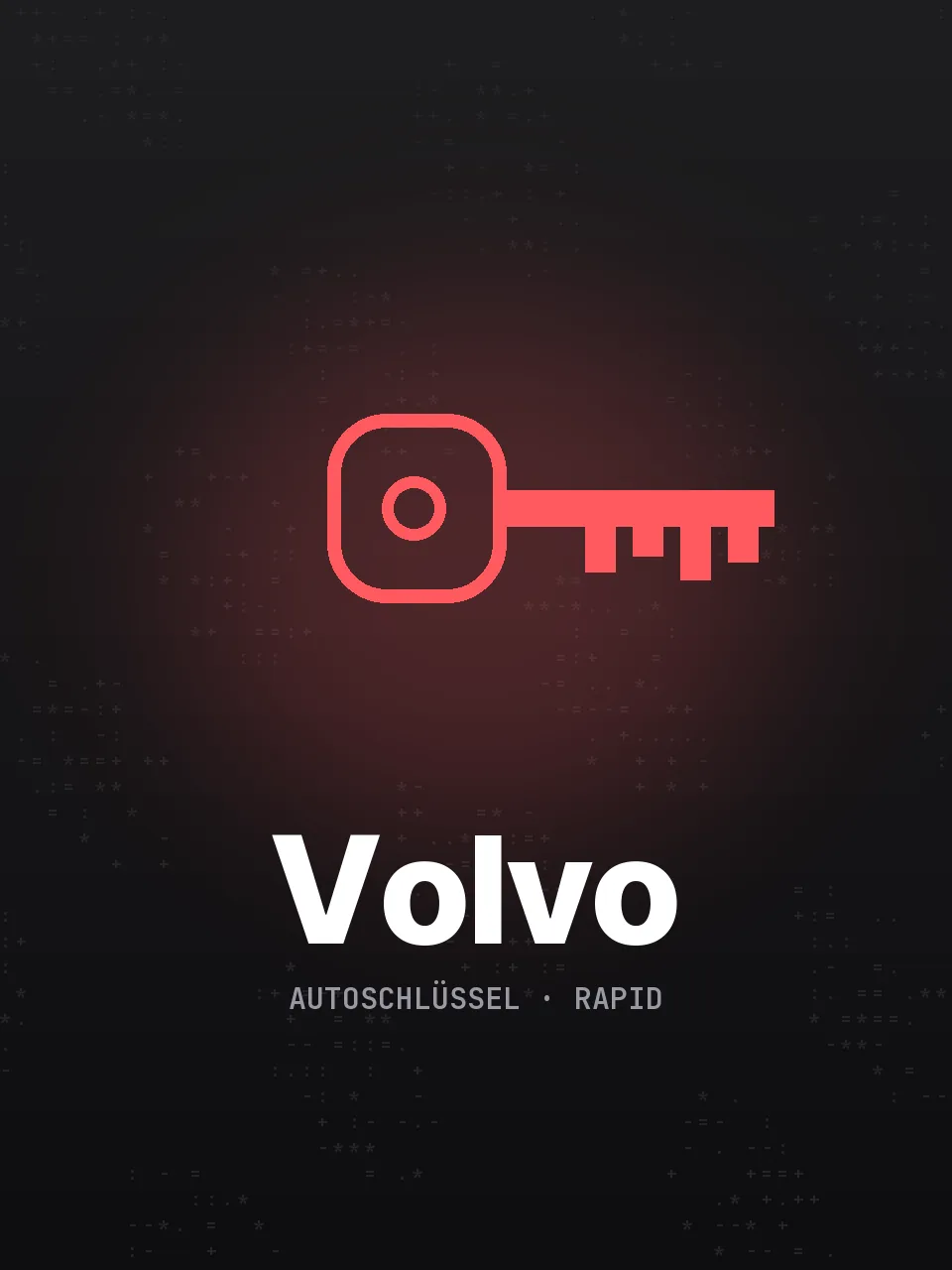 Markenkachel Volvo, Autoschlüssel bei Rapid